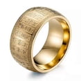 thumbnail image 1 of Anillos de acero inoxidable con amuleto chino punk simple de 11 mm de ancho y runas de mantra para hombres, joyería, 10, oro, 1 of 5