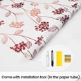 thumbnail image 3 of DKTIE 17.7"x78.7" Red-Golden Elegant Floral Pattern Canvas Texture Decorative Frosted Window Film , Two-Way Privacy Protection, UV Radiation Block, Easy Electrostatic Installation, 3 of 8