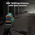 thumbnail image 4 of 3D 3x360° Laser Level, Self Leveling Laser Level with Rechargeable Battery, Green Cross Line Laser Tool for Construction&Picture Hanging, Include Remote Control, Magnetic Bracket, Carrying Bag, 4 of 9