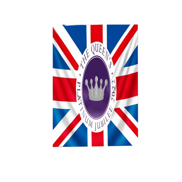 Agiferg Drapeau de Jardin Jubilée Platines 70 Ans Guirlande Verticale Double Face Décoration Extérieure