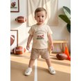 thumbnail image 6 of RUINIXCW Toddler Baby Boy Football Outfit Infant Baby Boys Summer Fall Clothes Saturday Are For Football Letters Print Short Sleeve T-shirt and Plaid Shorts Set, 6 of 10