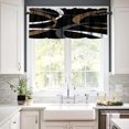 thumbnail image 4 of Black Valance Curtain Black Grey Abstract Geometric Modern Grid Pattern Minimalist Rod Pocket Valance Window Treatments Short Curtains for Kitchen Bathroom Farmhouse 54x18inch, 4 of 6