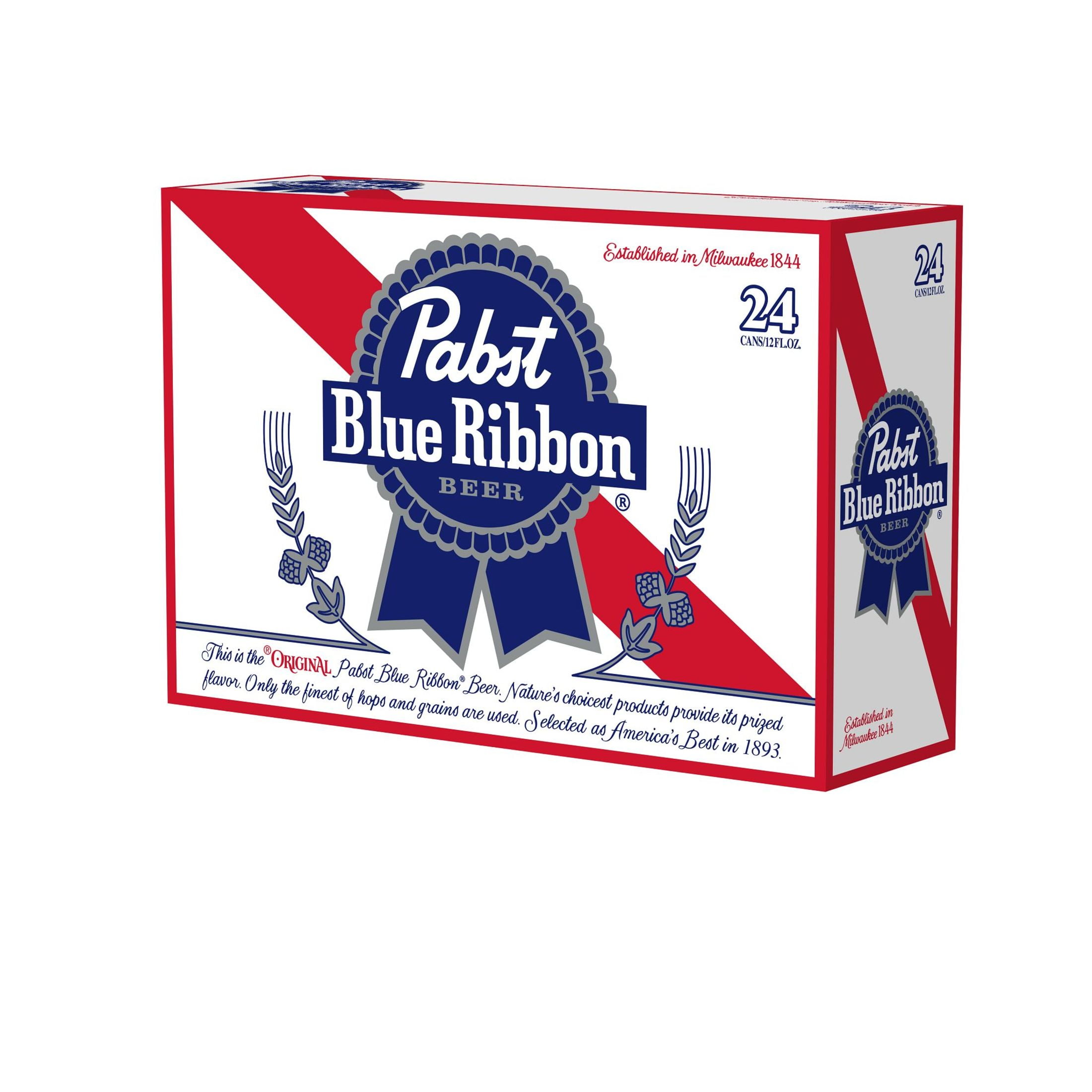 Pabst Blue Ribbon, Domestic Lager, 24 pack, 12 fl oz Can, 4.7% ABV