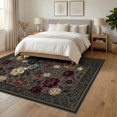 thumbnail image 3 of ODIKA 6'x9' Ultra-Soft Area Rug, Round Blooms Shaped Trailing Vine Scrolls Ornate Shape Border None Washable, Bare feet friendly, Silk-Touch for Guest Room, Bedroom, 3 of 7