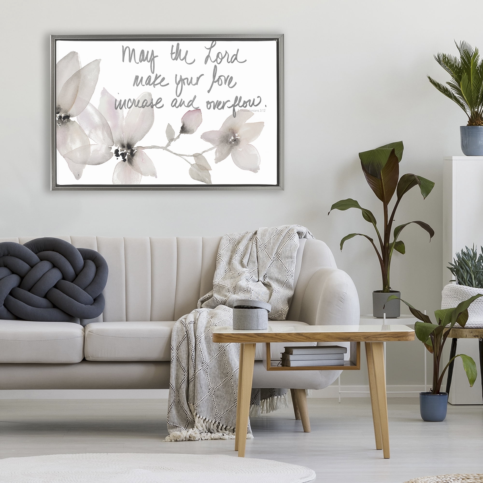 Stupell Industries Love Increase & Overflow Gray Framed Floater Canvas Wall Art, design by Lanie Loreth