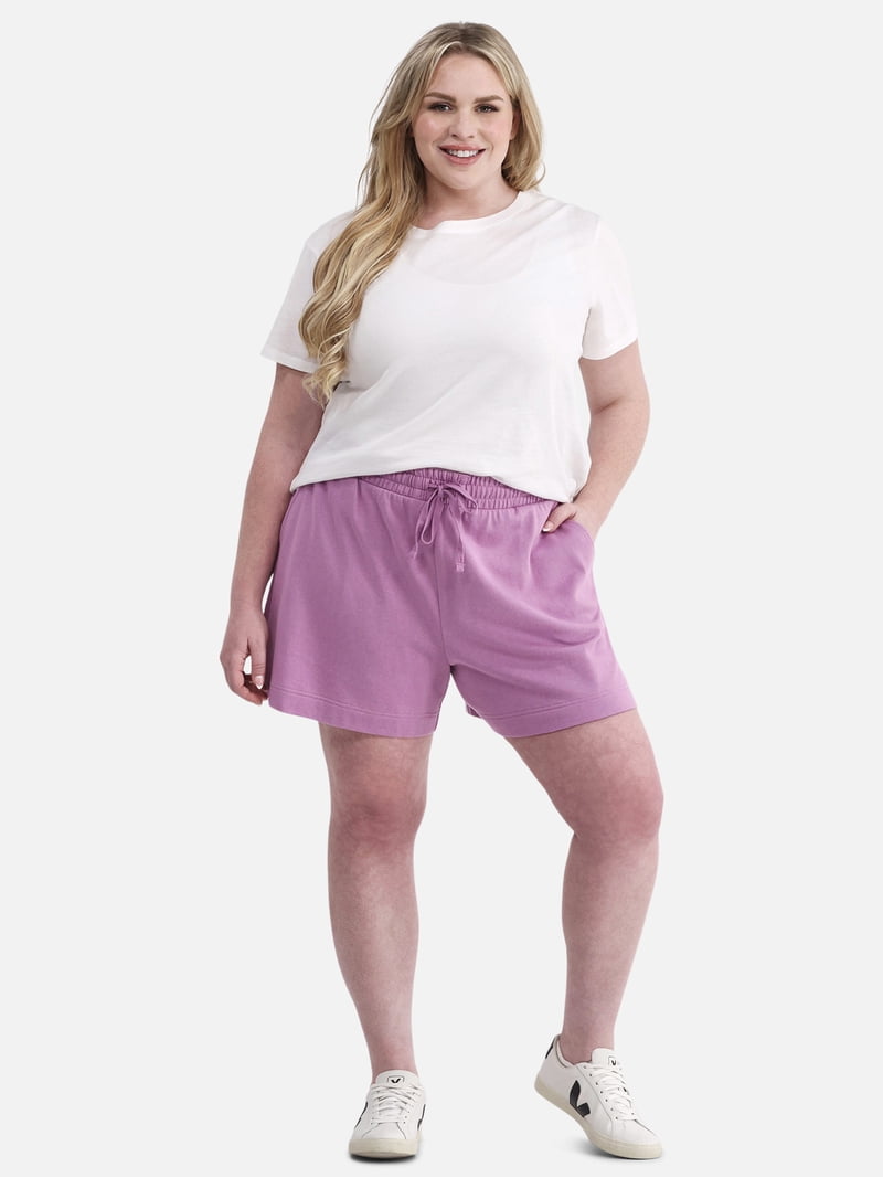 Terra & Sky Plus Size French Terry Cloth Shorts with Pockets 5