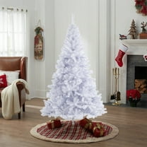 Fwttom 6.9 ft Christmas Tree - Snow-White Artificial Outdoor Indoor Pine Christmas Tree, Dense 1000 Branch, Foldable Base, Premium Full Xmas Tree for Easy Holiday Setup, Home Party Decoration