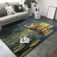 thumbnail image 3 of Area Rugs For Living Room Decor - Peaceful Deer Lily Pond Soft Anti Slip Throw Washable Rugs 5x7 For Bedroom, Indoor Carpet For Bedroom Living Room 80x58In, 3 of 7