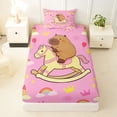 thumbnail image 3 of Erosebridal Capybara Twin Sheet Sets for Kids, Fairy Castle Bedding, 3-Piece, 3 of 5