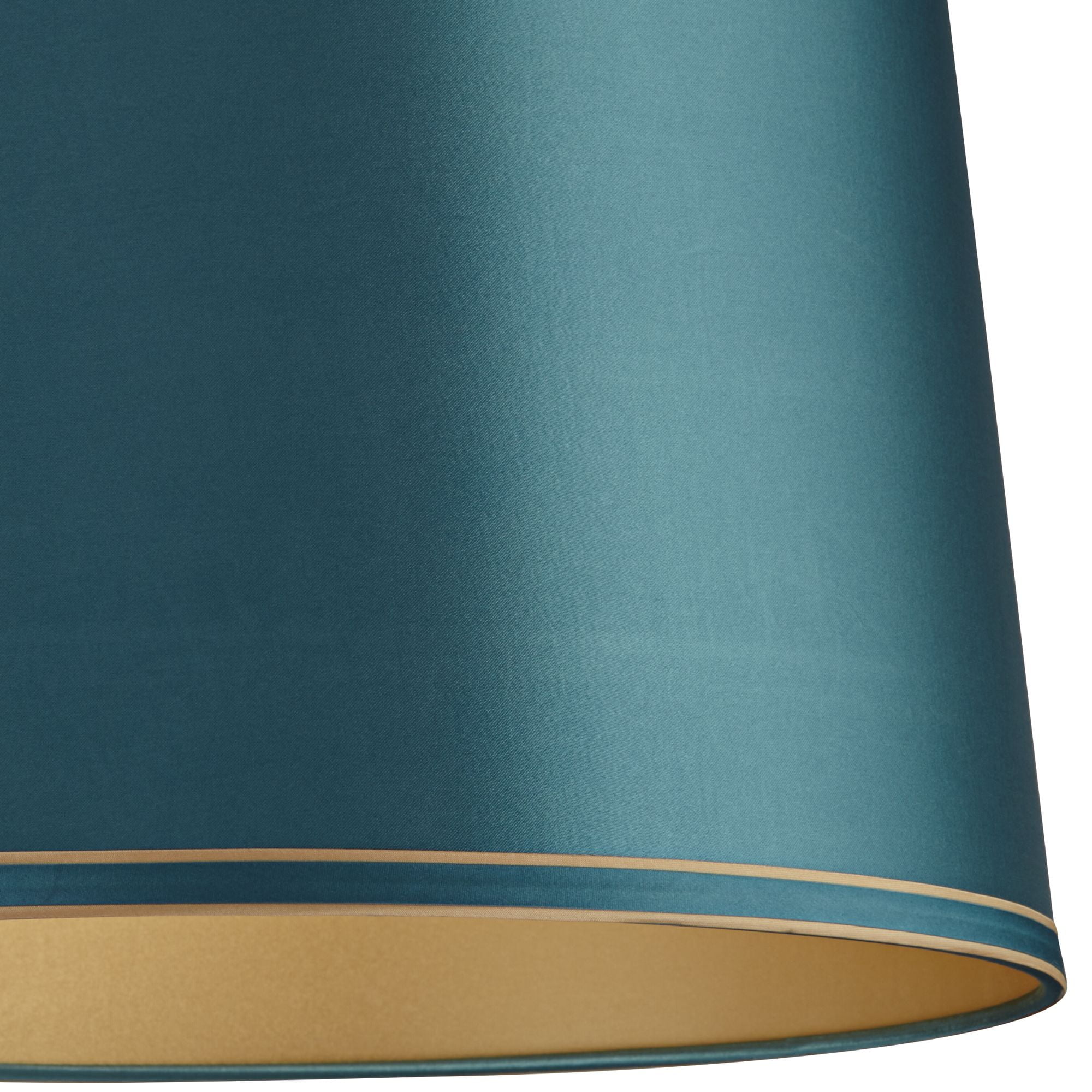 Springcrest Soft Teal Medium Drum Lamp Shade with Gold Trim 14" Top x 16" Bottom x 11" High (Spider) Replacement with Harp and Finial