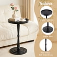 thumbnail image 2 of Yabanana Round Wooden Side Table & Drink Table for Small Space, with Rubberwood Accent Leg, for Living Room, Corner, Bedroom (Black,11.8in), 2 of 8