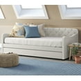 thumbnail image 3 of ClickDecor Carmina Upholstered Twin Size Daybed with Roll Out Trundle, Beige, 3 of 10
