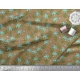 thumbnail image 3 of Soimoi Brown Georgette Viscose Fabric Leaves,Insect & Floral Artistic Print Fabric by The Yard 42 Inch Wide, 3 of 3