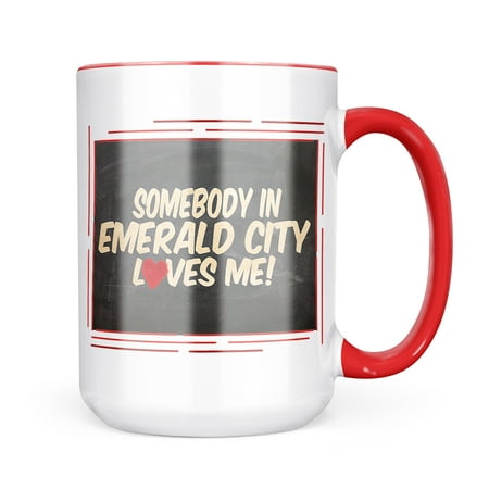 

Neonblond Somebody in Emerald City Loves me Emerald City Mug gift for Coffee Tea lovers