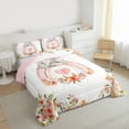 thumbnail image 3 of jejeloiu Kawaii Wild Elephant Bedding Comforter Set,Country Floral Blossom Twin Comforter Sets,Pink Loves Rainbow Bedding Set For Girls,Microfiber Bedroom Decor Reversible,2pcs, 3 of 8
