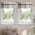 thumbnail image 2 of LALILO Kitchen Curtain Valance Plaid Check Black Rod Pocket Window Curtain 52"x 18" Set of 2, 2 of 6