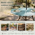thumbnail image 6 of Round Outdoor Tablecloth with Umbrella Hole and Zipper, Teal Palm Leaves Tablecloth with Elastic Waterproof, Summer Botanical Tropical Leaf Patio Table Covers for 31" - 35" Picnic Pool Tables, 6 of 9