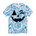 thumbnail image 5 of KPOPLK Girls Halloween T Shirt Cute Tie Dye Graphic Short Sleeve Crew Neck Kids Fall Party Top Size 8-9 Years,Blue, 5 of 5