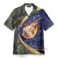 thumbnail image 3 of Camisas de playa con estampado 3D de Bitcoin para hombre, camisas de manga corta con botones, estilo hawaiano, blusas casuales para hombre, 3 of 5