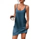 thumbnail image 2 of Camisones Sin Mangas para Mujer con Bolsillos, Tirantes Finos, Espalda Cruzada, Azul y Verde, Talla S, 2 of 10