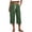 6# Dark Green, variant on Waffle Cargo Shorts for Women Summer Capri Baggy Below Knee Long Shorts with Pockets Drawstring Elastic Waist 3/4 Pants Khaki L