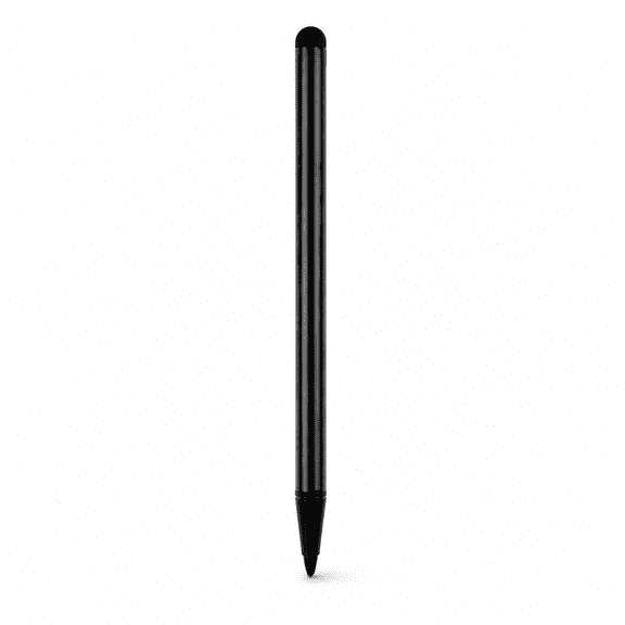 Black 2-in-1 Stylus Pen for Touch Screens, Dual End Passive Stylus with Soft Rubber Capacitive Tip and Pointed Resistive Tip, No Charging, 4.72 in