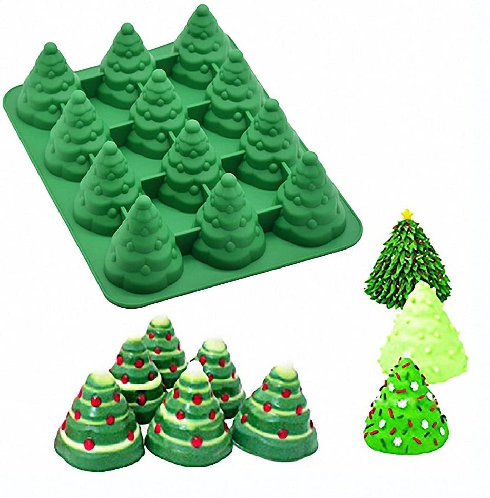 Silicone Mold Christmas Tree Chocolate Ice Cube Soap Mould Jello Candy US 