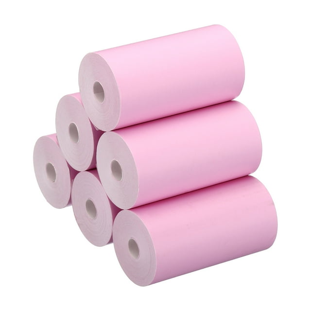 Unique Bargains 57x30mm Thermal Printer Paper Receipt Paper Pink 6 Rolls