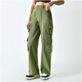 thumbnail image 4 of LLYwey Womens Sweatpants Joggers Cargo Pants for High Waist Comfort Straight Leg Cargo Pants Workout Cargo Pants for Fall with Multi Pocket New Full Length Pants Regular Fitted Green XXL, 4 of 5