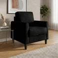 thumbnail image 2 of Home Design Goliad Velvet Armchair with Pocket Spring, Soft Cushions, Clean Lines Design, Black, 2 of 8