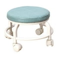 thumbnail image 3 of Taburete bajo giratorio con ruedas, resistente taburete para pedicura, taburete para zapatos, asiento para el hogar Azul, 3 of 9