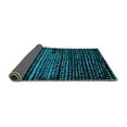 thumbnail image 2 of Ahgly Company Indoor Round Abstract Turquoise Blue Modern Area Rugs, 3' Round, 2 of 4