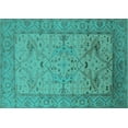 thumbnail image 1 of Ahgly Company Indoor Rectangle Oriental Turquoise Blue Industrial Area Rugs, 2' x 5', 1 of 4