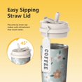 thumbnail image 3 of 18oz Travel Coffee Mug, 316 Stainless Steel Vacuum Insulated Tumbler with 2-in-1 Straw Lid & Strap, Daisy Floral Print, 3 of 6