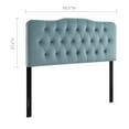 thumbnail image 3 of Annabel King Diamond Tufted Performance Velvet Headboard in Light Blue, 3 of 7