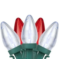 Northlight LED C7 Christmas Lights - Red and Pure White -16' Green Wire - 25ct