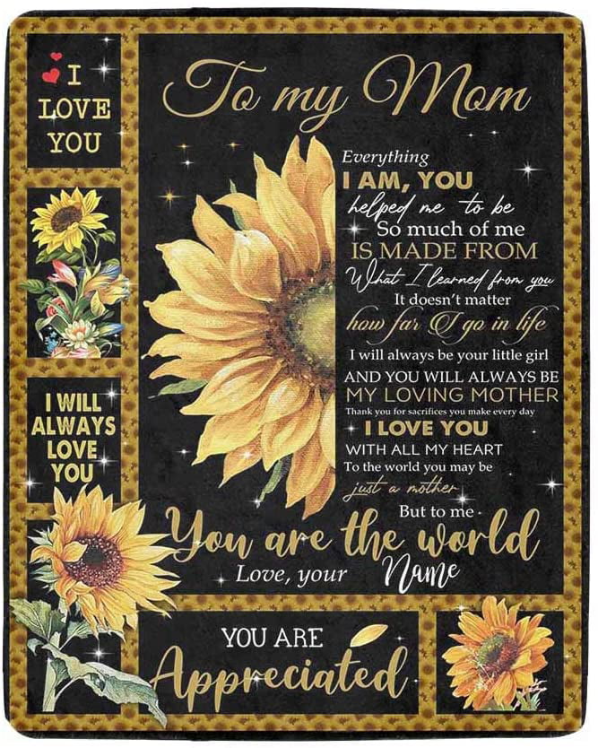 Cozy Premium Blanket Custom Christmas To My Mom I Love You Sunflower Blanket 