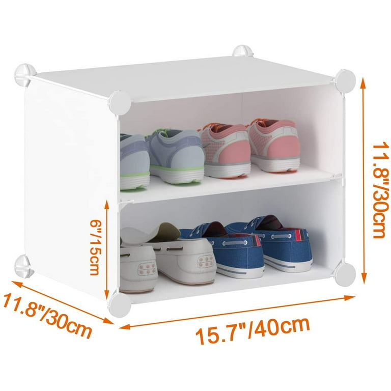  C&AHOME Shoe Rack, 48-Pair 18x14 Widened Portable Shoe  Organizer, 8-Tier Plastic Freestanding Shoe Storage Cabinet, DIY Shoe  Shelves with Visualization Doors, 54.6 L × 14.2 W × 56.8 H Black 