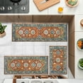 thumbnail image 4 of MeyJey Vintage Kitchen Rug Set, 3 Piece Non-Slip Kitchen Mat Machine Washable Runner Rug for Home Floor and Living Room, Red/Taupe, 4 of 15