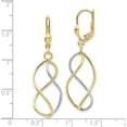 thumbnail image 4 of Gold 10K Yellow with Rhodium Polished Leverback Earrings - 43mm, 4 of 6