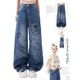 thumbnail image 3 of 2023 Sanrio Hello Kitty Jeans dibujos animados Anime Y2K chica picante pantalones de pierna ancha moda calle Hip Hop estampado estrella pantalones vaqueros sueltos, 3 of 4