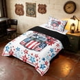 thumbnail image 2 of Manfei Colorful Stars Twin Comforter Sets, American Flag Bedding Set, Red White Blue, Black Reversible 2-Piece, 1 Comforter and 1 Pillowcase, 2 of 6