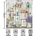 thumbnail image 3 of 72" x 72" Farmhouse Shower Curtain Vintage Country Farmhouse Spring Rustic Bathroom Set Antique Wood Home Bath Bathtub Decor Durable Fabric Machine Washable with 12 Hooks, 3 of 5