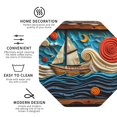 thumbnail image 3 of Fuzoiu Whimsical Sailboat Ocean Art Print Leather Coasters Set,Drink Coasters Set of 4,for Tabletop Protection, Durable PVC Coasters,Home Décor and Housewarming Gift-Octagon, 3 of 6
