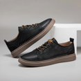 thumbnail image 3 of Men's Low-Top Lace-Up Casual Sneakers Flat Sole Stitched Detail Comfort Walking Shoes for Daily Commute, 3 of 7