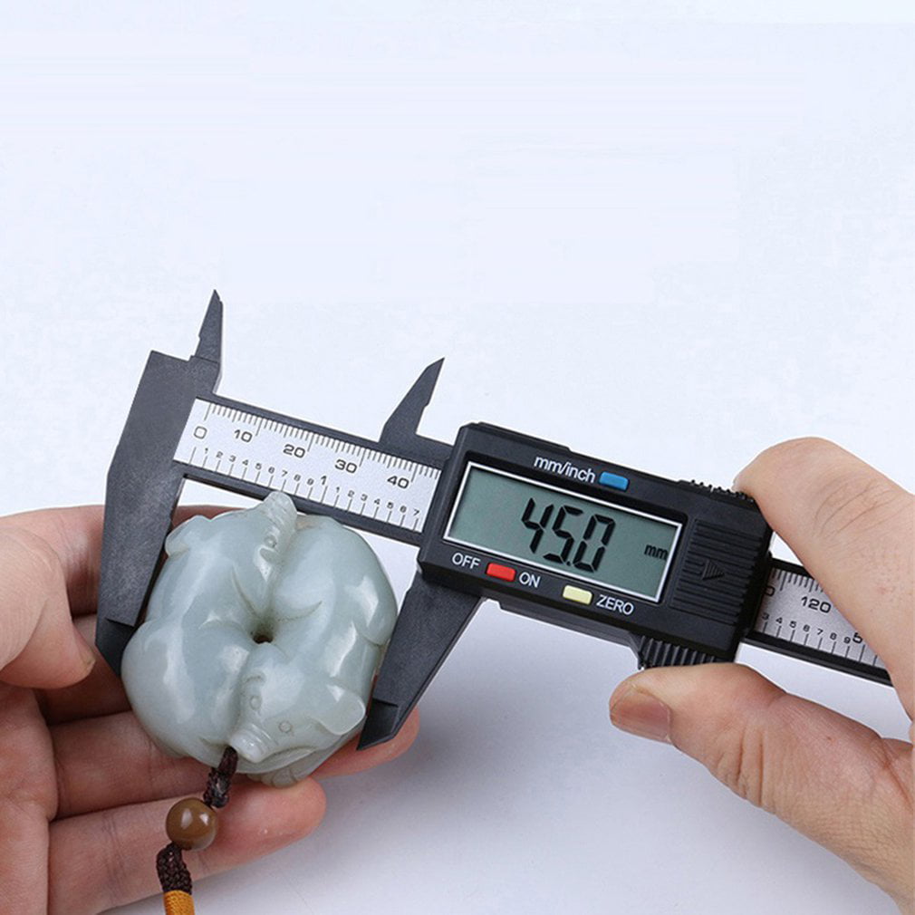 ChenyanAwesom Vernier Caliper Plastic Carbon Fiber Electronic Digital Display Vernier Caliper 0-150mm Measurement Tool Inner Diameter Card Measuring Tool Color : Black, Size : 150MM 