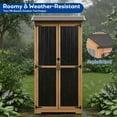 thumbnail image 5 of Outdoor Storage Cabinet Storage Shed, Patio Storage Cabinet Outside Weather-Resistant for Garden Garage Backyard Pool with 3 Removable Shelves, Waterproof Roof, Adjustable Feet, 5 of 9