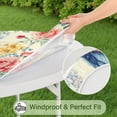 thumbnail image 5 of Pioneer Flower Floral Print Pattern Round Fitted Tablecloth with Elastic Edge,Dining Table Cover Waterproof,Outdoor Round Tablecloth for Camping,Dining,Indoor and Outdoor, 5 of 7
