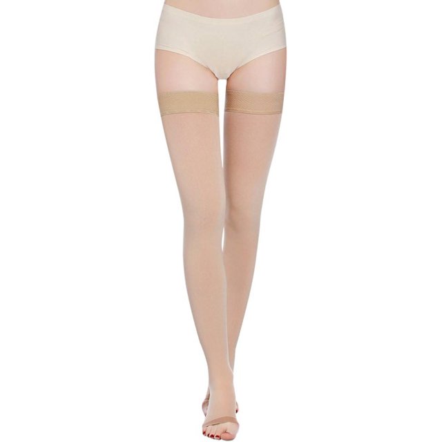 Bas de Compression Cuisse Haute, Soutien Ferme 20-30 mmHg Bas de Compression Dégradé avec Bande en Silicone. Traitement pour la Course