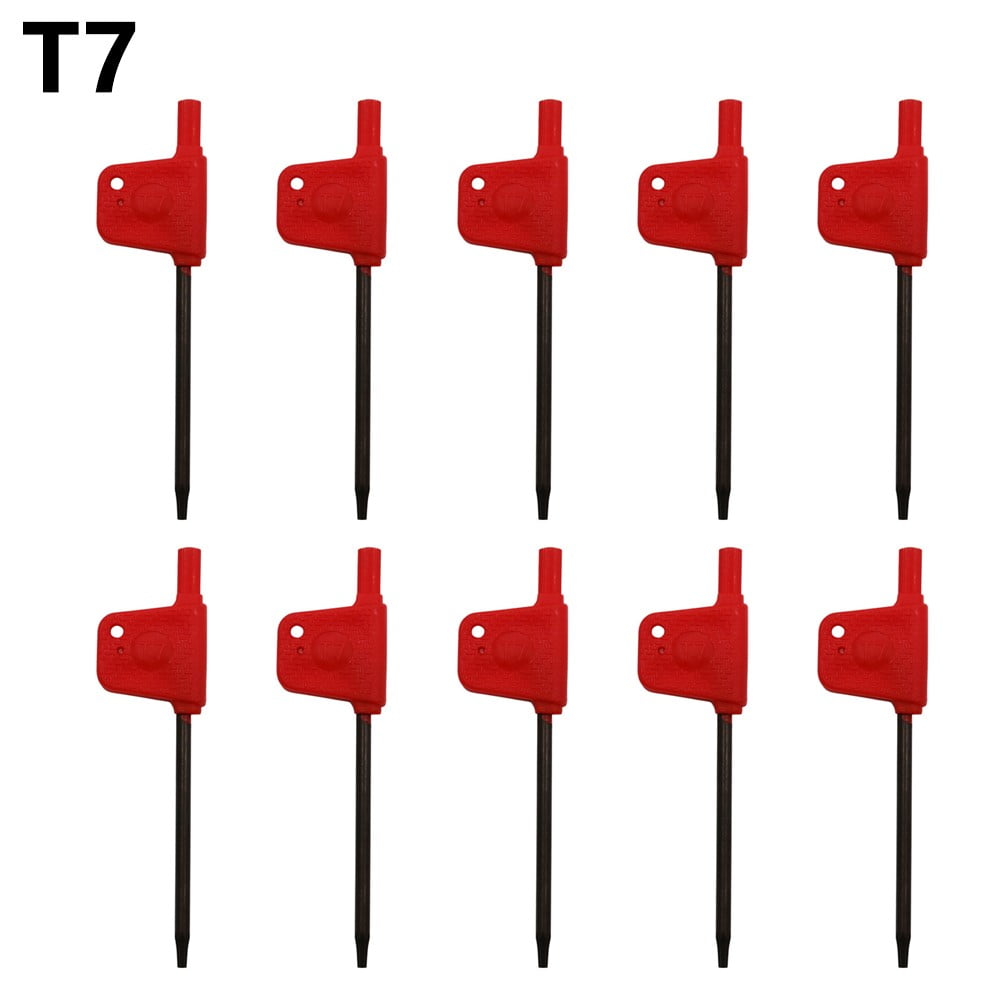 10× Small Torx Screwdriver T Wrench Red Flag Type Spanner Key